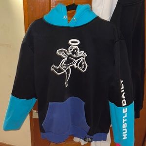 Hasta Muerte angelic money bag logo hoodie hustle daily